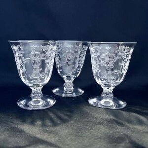 Vintage/Antique Fostoria Navarre Set of 3 Oyster/Fruit Cocktail Glasses
